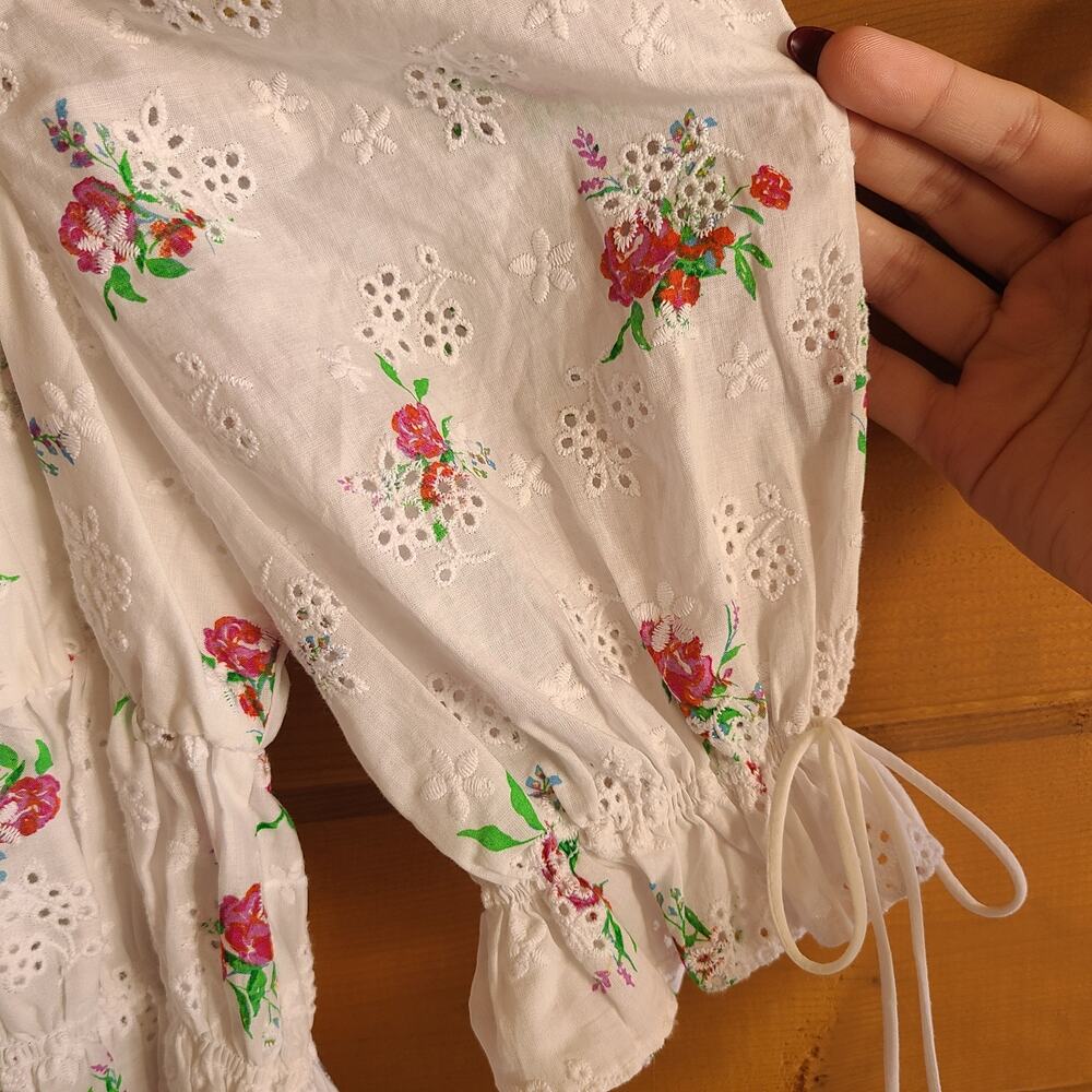 For Love & Lemons Tarte Eyelet Dress NWT Mini Floral Boho Cottage Fairy Western - Picture 7 of 8